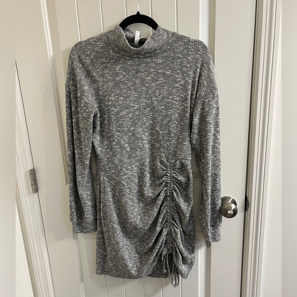 Ruched sweater dress